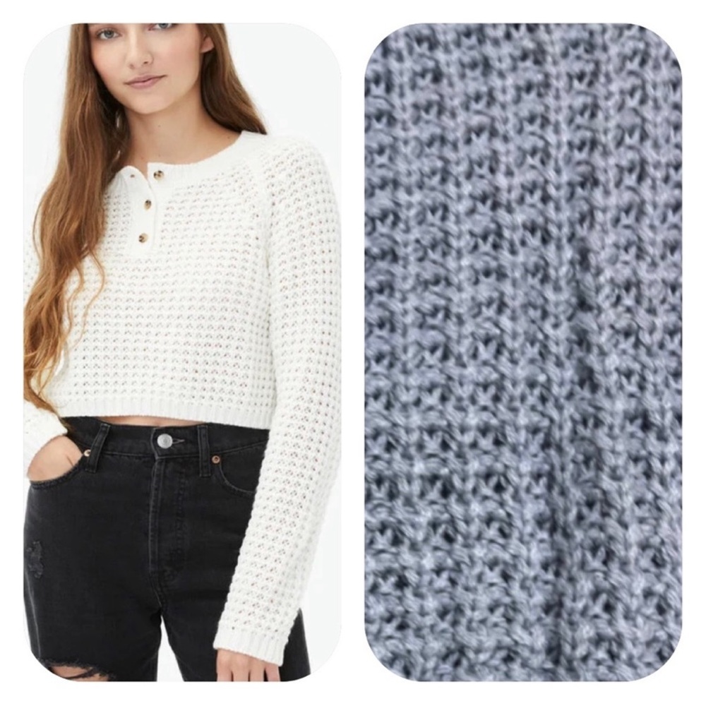 Aeropostale Henley Cropped Sweater